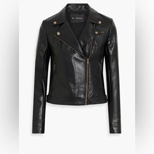 V BY MUUBAA Faux leather biker jacket size 8 black NWT